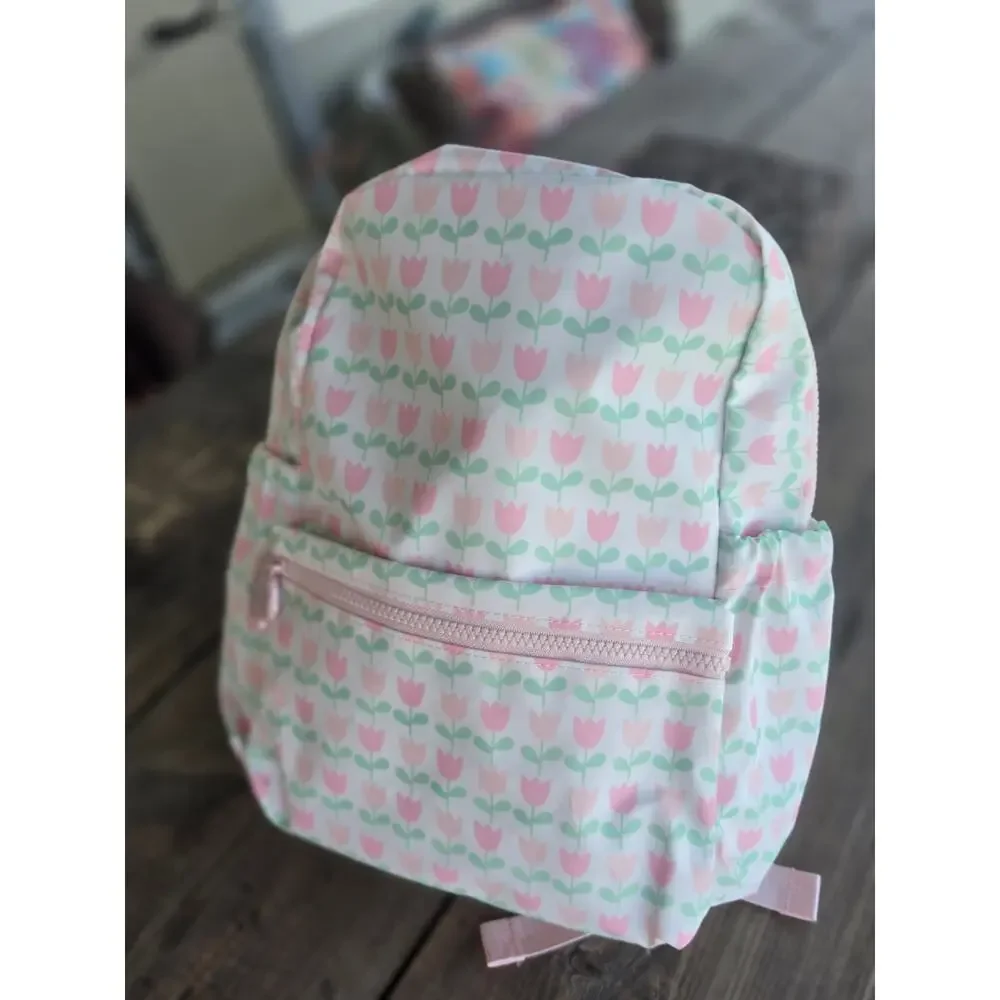 NEW Apple of my Isla Tulip backpack with drink sleeves/ wipeable/ 2 sizes